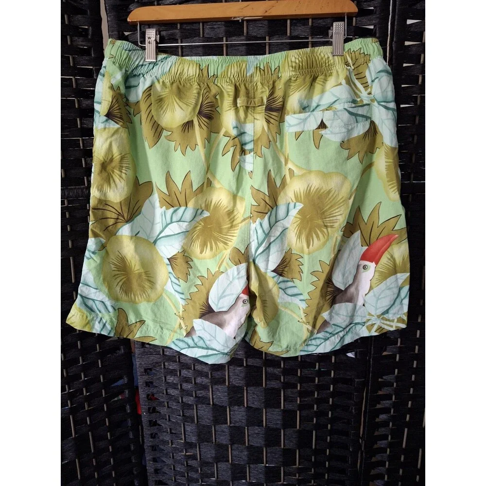 Tommy Bahama Swim Trunks Mens Large Toucan Lined Drawstring Pool Beach Pockets